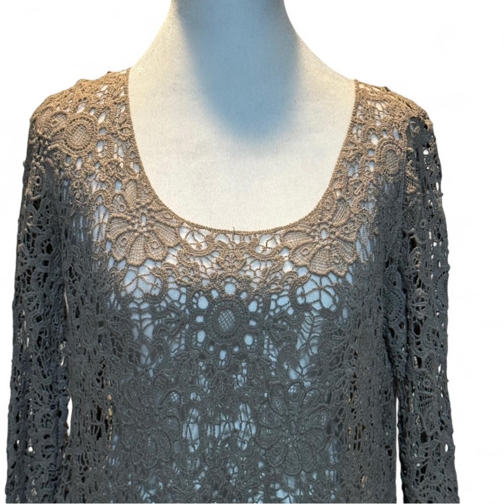 Maurices Taupe Lace Detail Top